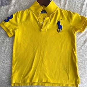 Ralph Lauren polo boys size 6 polo shirt yellow with blue pony